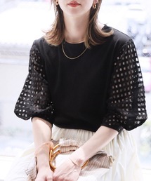 reca | メッシュスリーブカットソー(Tシャツ/カットソー)