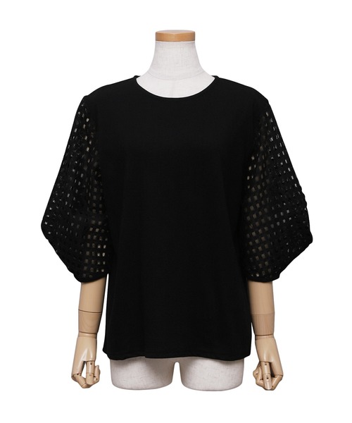 reca（レカ）の「メッシュスリーブカットソー（Tシャツ/カットソー・レディース・オフホワイト/ブラック・FREE）」の14枚目の写真