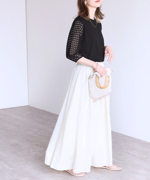 reca（レカ）の「メッシュスリーブカットソー（Tシャツ/カットソー・レディース・オフホワイト/ブラック・FREE）」の12枚目の写真