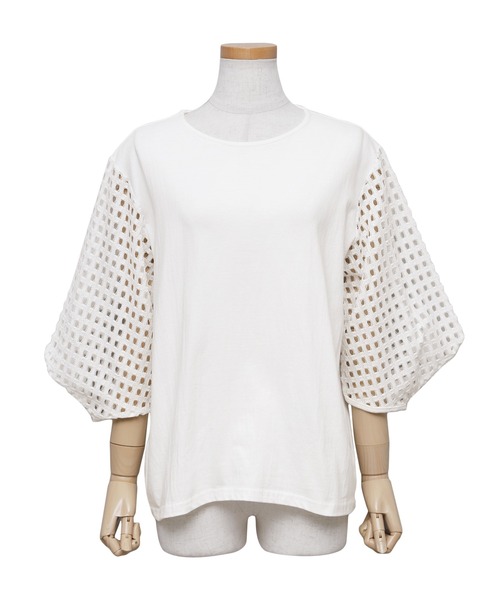 reca（レカ）の「メッシュスリーブカットソー（Tシャツ/カットソー・レディース・オフホワイト/ブラック・FREE）」の13枚目の写真