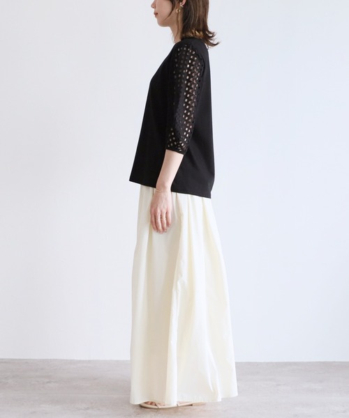 reca（レカ）の「メッシュスリーブカットソー（Tシャツ/カットソー・レディース・オフホワイト/ブラック・FREE）」の16枚目の写真