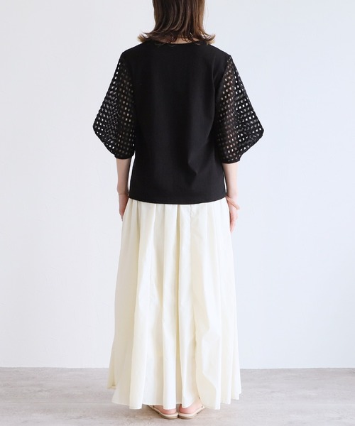 reca（レカ）の「メッシュスリーブカットソー（Tシャツ/カットソー・レディース・オフホワイト/ブラック・FREE）」の17枚目の写真