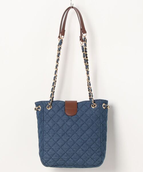 earth music&ecology(アースミュージックアンドエコロジー)の「デニムキルティングチェーンバッグ(エコバッグ/サブバッグ・レディース・ライトブルー/ダークブルー・FREE)」の17枚目の写真