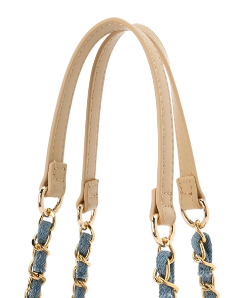 earth music&ecology(アースミュージックアンドエコロジー)の「デニムキルティングチェーンバッグ(エコバッグ/サブバッグ・レディース・ライトブルー/ダークブルー・FREE)」の8枚目の写真