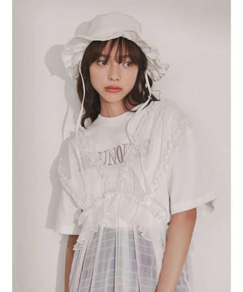 merry jenny(メリージェニー)の「frillキャンバスHAT(ハット・レディース・ブラック/オフホワイト・FREE)」の12枚目の写真