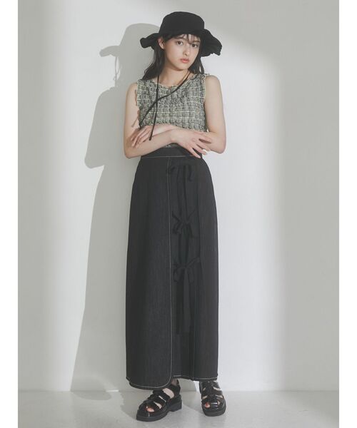 merry jenny(メリージェニー)の「frillキャンバスHAT(ハット・レディース・ブラック/オフホワイト・FREE)」の9枚目の写真