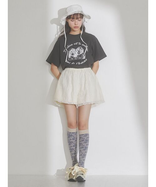 merry jenny(メリージェニー)の「frillキャンバスHAT(ハット・レディース・ブラック/オフホワイト・FREE)」の15枚目の写真