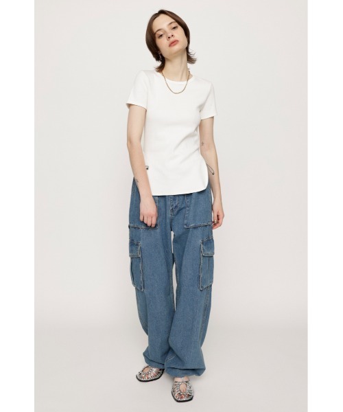 SLY（スライ）の「BACK OPEN TOPS バックオープン トップス（Tシャツ/カットソー・レディース・ブラック/オフホワイト/杢グレー・FREE）」の7枚目の写真