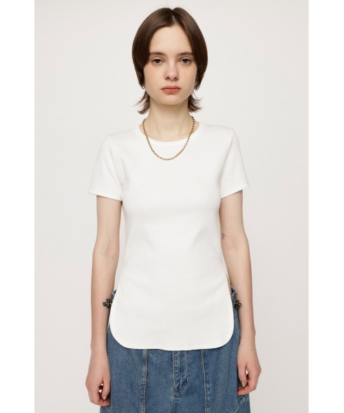 SLY（スライ）の「BACK OPEN TOPS バックオープン トップス（Tシャツ/カットソー・レディース・ブラック/オフホワイト/杢グレー・FREE）」の4枚目の写真