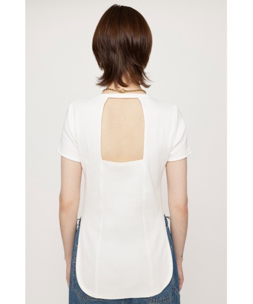 SLY（スライ）の「BACK OPEN TOPS バックオープン トップス（Tシャツ/カットソー・レディース・ブラック/オフホワイト/杢グレー・FREE）」の18枚目の写真