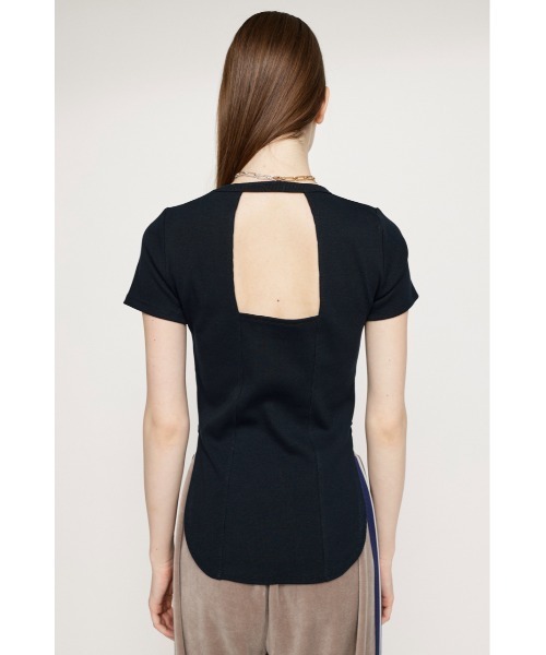 SLY（スライ）の「BACK OPEN TOPS バックオープン トップス（Tシャツ/カットソー・レディース・ブラック/オフホワイト/杢グレー・FREE）」の8枚目の写真