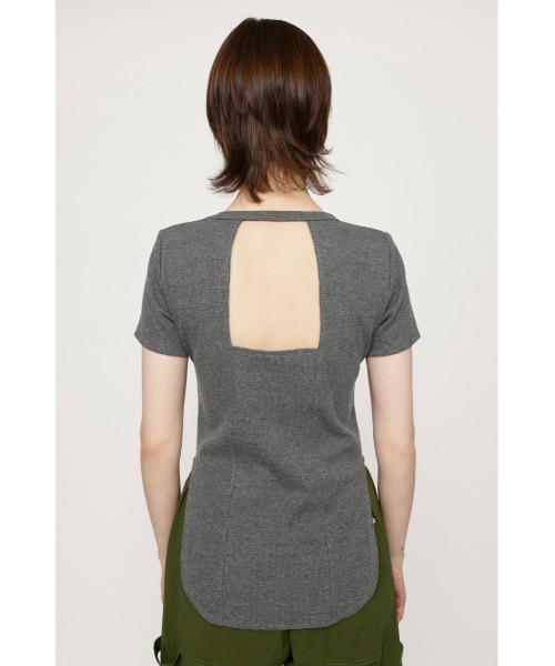 SLY（スライ）の「BACK OPEN TOPS バックオープン トップス（Tシャツ/カットソー・レディース・ブラック/オフホワイト/杢グレー・FREE）」の21枚目の写真