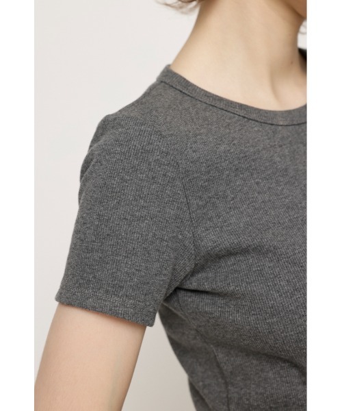 SLY（スライ）の「BACK OPEN TOPS バックオープン トップス（Tシャツ/カットソー・レディース・ブラック/オフホワイト/杢グレー・FREE）」の6枚目の写真