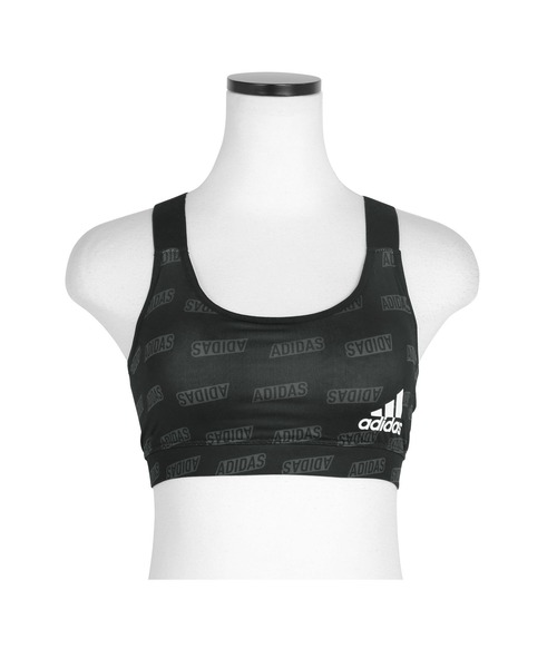 adidas（アディダス）の「adidas アディダス ハーフトップ レディース（ブラジャー・レディース・ブラック/ピンク/グリーン系カモフラージュ/ブルー/ベージュ/ブラック系その他/イエロー/ピンク系その他/ブルー系その他/ブラック系その他2/グリーン/ライトグレー・LARGE/MEDIUM）」の4枚目の写真