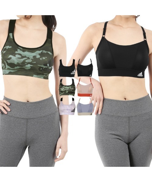 adidas（アディダス）の「adidas アディダス ハーフトップ レディース（ブラジャー・レディース・ブラック/ピンク/グリーン系カモフラージュ/ブルー/ベージュ/ブラック系その他/イエロー/ピンク系その他/ブルー系その他/ブラック系その他2/グリーン/ライトグレー・LARGE/MEDIUM）」の13枚目の写真