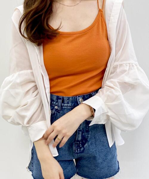 INGNI（イング）の「ラメシアーBIGシャツ／Ａ（シャツ/ブラウス・レディース・ミント/アイボリー/ブルー・M）」の4枚目の写真