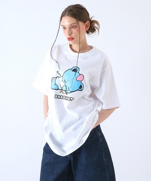 BadBlue（バッドブルー）の「【BadBlue 】Baby BadBear Oversized Tee White（Tシャツ/カットソー・レディース・ホワイト×ブルー・FREE）」の7枚目の写真