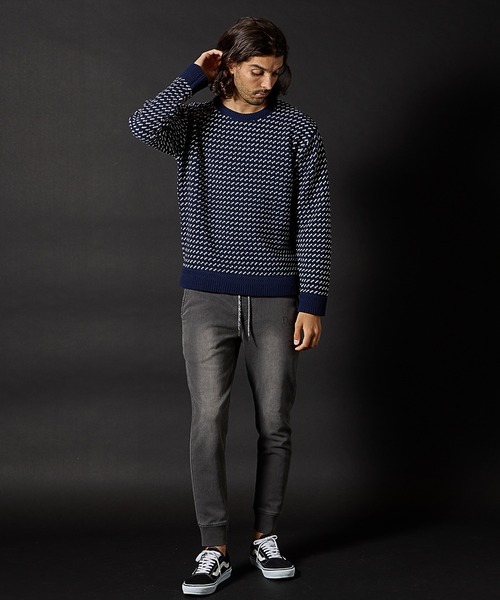 RATTLE TRAP（ラトルトラップ）の「モールニットバーズアイクルーネック（ニット/セーター・メンズ・ホワイト/ネイビー・LL/L/M）」の6枚目の写真