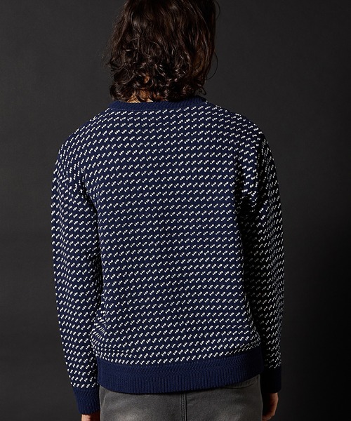 RATTLE TRAP（ラトルトラップ）の「モールニットバーズアイクルーネック（ニット/セーター・メンズ・ホワイト/ネイビー・LL/L/M）」の11枚目の写真