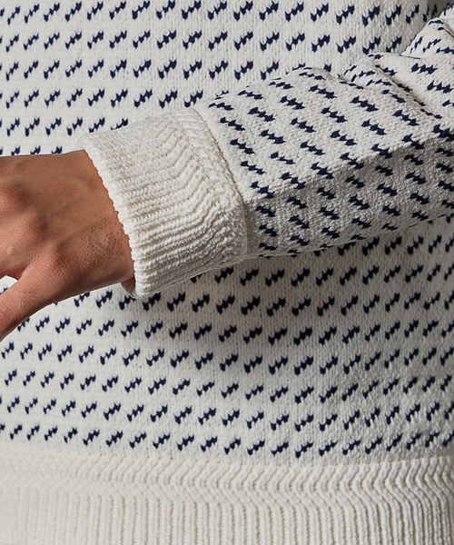 RATTLE TRAP（ラトルトラップ）の「モールニットバーズアイクルーネック（ニット/セーター・メンズ・ホワイト/ネイビー・LL/L/M）」の13枚目の写真