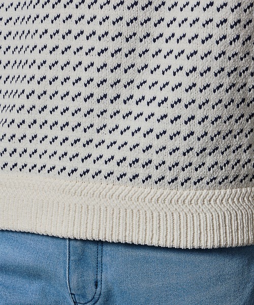 RATTLE TRAP（ラトルトラップ）の「モールニットバーズアイクルーネック（ニット/セーター・メンズ・ホワイト/ネイビー・LL/L/M）」の14枚目の写真