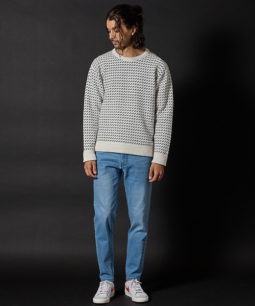 RATTLE TRAP（ラトルトラップ）の「モールニットバーズアイクルーネック（ニット/セーター・メンズ・ホワイト/ネイビー・LL/L/M）」の16枚目の写真