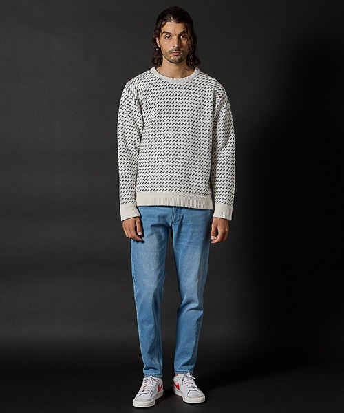 RATTLE TRAP（ラトルトラップ）の「モールニットバーズアイクルーネック（ニット/セーター・メンズ・ホワイト/ネイビー・LL/L/M）」の17枚目の写真