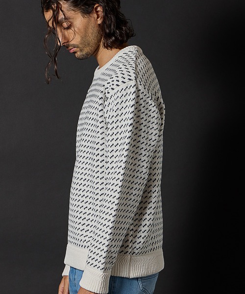 RATTLE TRAP（ラトルトラップ）の「モールニットバーズアイクルーネック（ニット/セーター・メンズ・ホワイト/ネイビー・LL/L/M）」の19枚目の写真