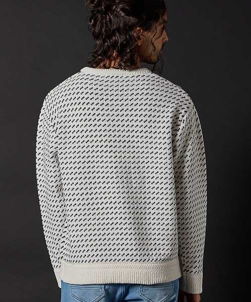 RATTLE TRAP（ラトルトラップ）の「モールニットバーズアイクルーネック（ニット/セーター・メンズ・ホワイト/ネイビー・LL/L/M）」の20枚目の写真