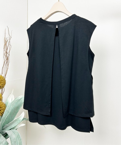 StyleSea(スタイルシー)の「【接触冷感+UVカット】レイヤードライクタンクトップ(タンクトップ・レディース・ブラック・FREE)」の15枚目の写真