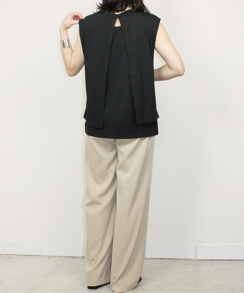 StyleSea(スタイルシー)の「【接触冷感+UVカット】レイヤードライクタンクトップ(タンクトップ・レディース・ブラック・FREE)」の9枚目の写真