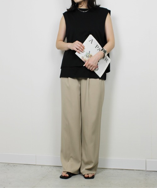 StyleSea(スタイルシー)の「【接触冷感+UVカット】レイヤードライクタンクトップ(タンクトップ・レディース・ブラック・FREE)」の11枚目の写真