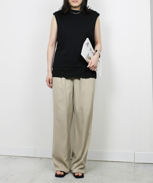 StyleSea(スタイルシー)の「【接触冷感+UVカット】レイヤードライクタンクトップ(タンクトップ・レディース・ブラック・FREE)」の13枚目の写真