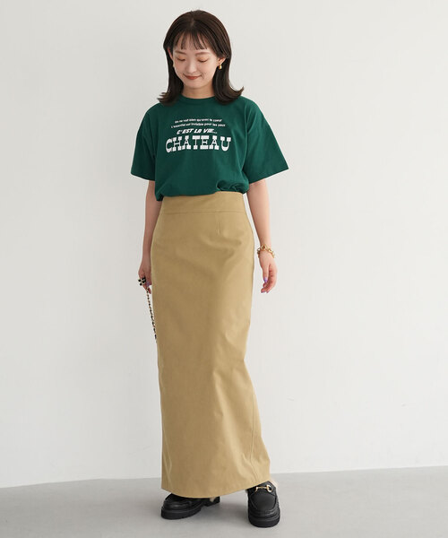 SLOBE IENA(スローブイエナ)の「ビンテージタスラン Iラインスカート(スカート・レディース・ブラック/ベージュ・38/36)」の10枚目の写真
