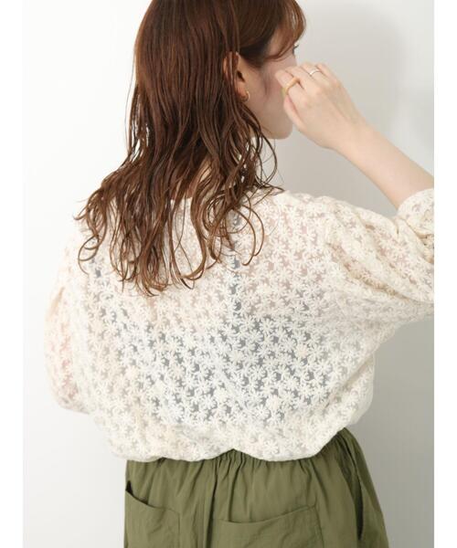 ehka sopo（エヘカソポ）の「ノーカラーレースブラウス（シャツ/ブラウス・レディース・キナリ/ブルー/キャメル/ブラック・F）」の10枚目の写真