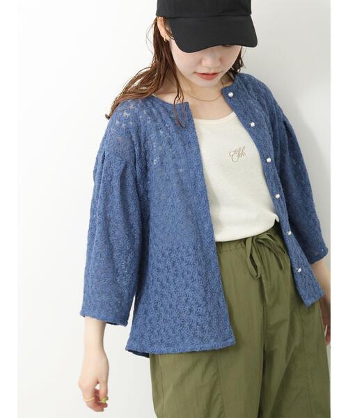 ehka sopo（エヘカソポ）の「ノーカラーレースブラウス（シャツ/ブラウス・レディース・キナリ/ブルー/キャメル/ブラック・F）」の9枚目の写真