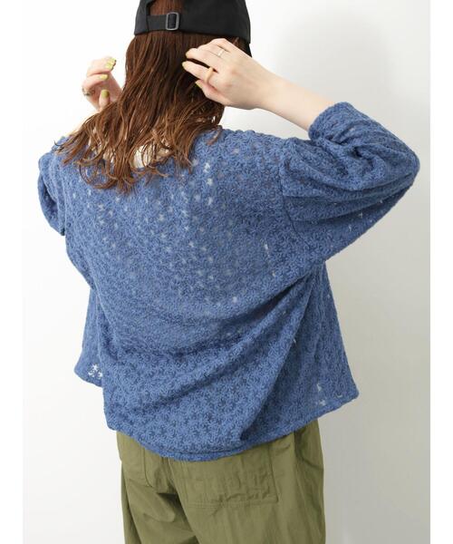 ehka sopo（エヘカソポ）の「ノーカラーレースブラウス（シャツ/ブラウス・レディース・キナリ/ブルー/キャメル/ブラック・F）」の21枚目の写真