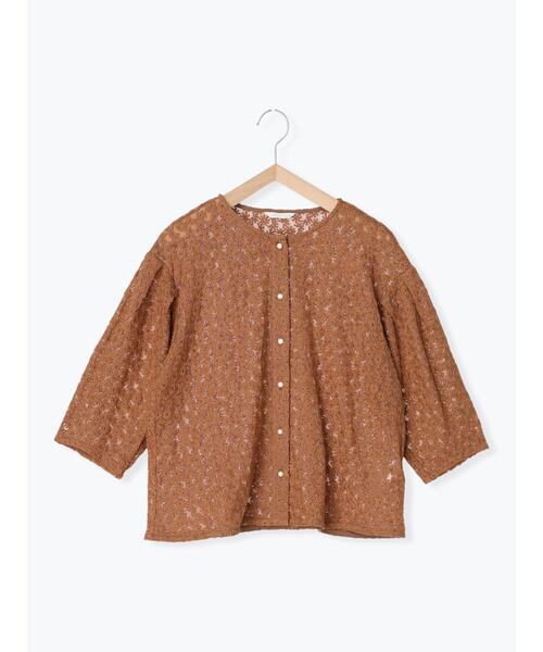 ehka sopo（エヘカソポ）の「ノーカラーレースブラウス（シャツ/ブラウス・レディース・キナリ/ブルー/キャメル/ブラック・F）」の12枚目の写真