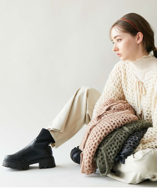 archives（アルシーヴ）の「ニットブーツ（ブーツ・レディース・ブラック/アイボリー・MEDIUM/LARGE）」の5枚目の写真