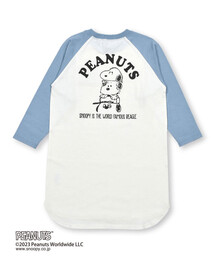 PEANUTS（ピーナッツ）の「【PEANUTS×SLAP SLIP】スヌーピー相良刺しゅうワッペンバックプリントラグランワンピース (80～130cm)（ワンピース）」