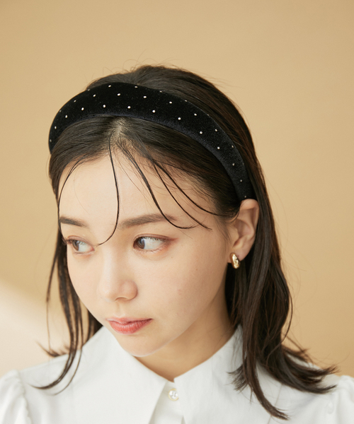 VIS（ビス）の「ベロアビジュードットカチューシャ（カチューシャ・レディース・シルバー/ゴールド・FREE）」の4枚目の写真