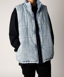 パパス　デニム生地ダウンベスト(実家保管品) Supreme×NIKE 24SS Nike Denim Puffer Vest Indigoコラボ ロゴ