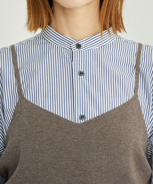 ROPE' PICNIC（ロペピクニック）の「総針ニットキャミソール（ニット/セーター・レディース・チャコールグレー/ブラウン/オフホワイト・38）」の6枚目の写真