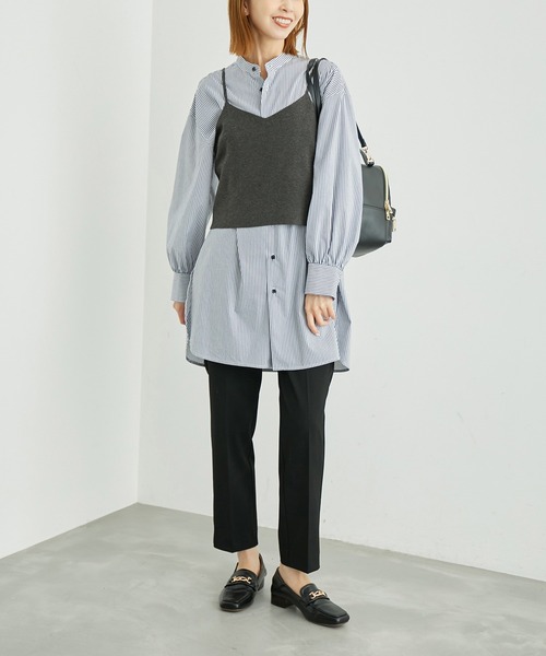 ROPE' PICNIC（ロペピクニック）の「総針ニットキャミソール（ニット/セーター・レディース・チャコールグレー/ブラウン/オフホワイト・38）」の16枚目の写真