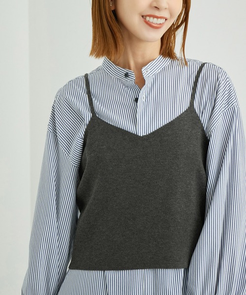 ROPE' PICNIC（ロペピクニック）の「総針ニットキャミソール（ニット/セーター・レディース・チャコールグレー/ブラウン/オフホワイト・38）」の18枚目の写真