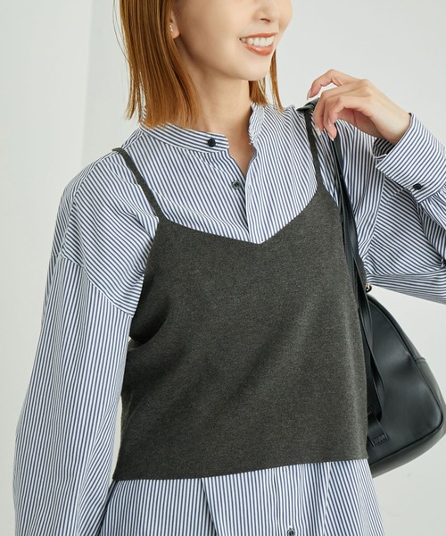 ROPE' PICNIC（ロペピクニック）の「総針ニットキャミソール（ニット/セーター・レディース・チャコールグレー/ブラウン/オフホワイト・38）」の19枚目の写真