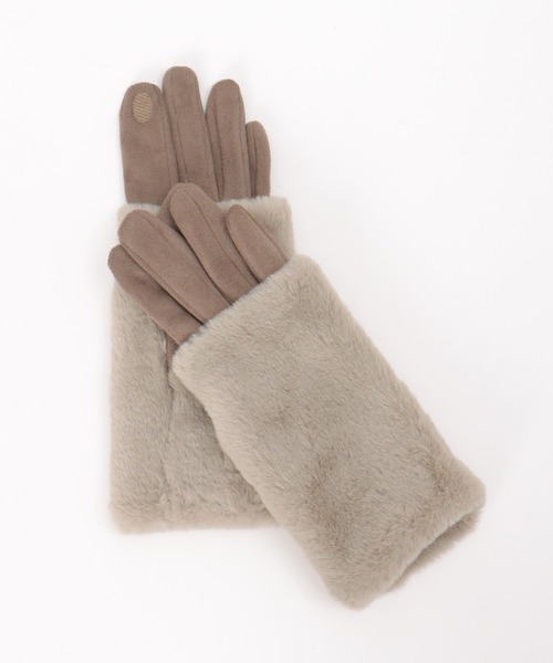ikka(イッカ)の「3WAYエコファー&フェイクスエードグローブ(手袋・レディース・ブラック/ベージュ/モカ/グレー・FREE)」の12枚目の写真