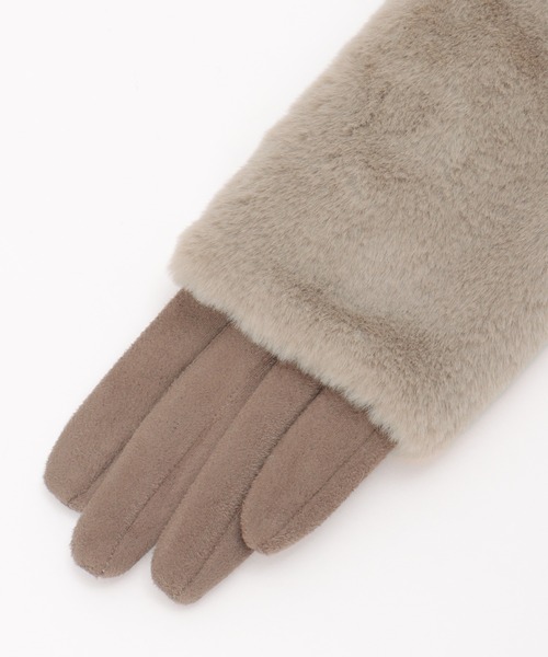 ikka(イッカ)の「3WAYエコファー&フェイクスエードグローブ(手袋・レディース・ブラック/ベージュ/モカ/グレー・FREE)」の5枚目の写真