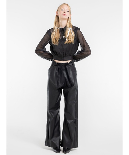 DURAS（デュラス）の「フェイクレザーデザインパンツ（その他パンツ・レディース・ブラック/ブラウン・M/S）」の15枚目の写真