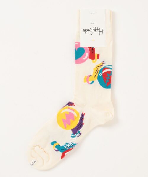 Happy Socks(ハッピーソックス)の「【66】【HAPPY SOCKS】キャッチーデザインソックス(ソックス/靴下・レディース・ネイビー/ホワイト・SMALL/MEDIUM)」の1枚目の写真